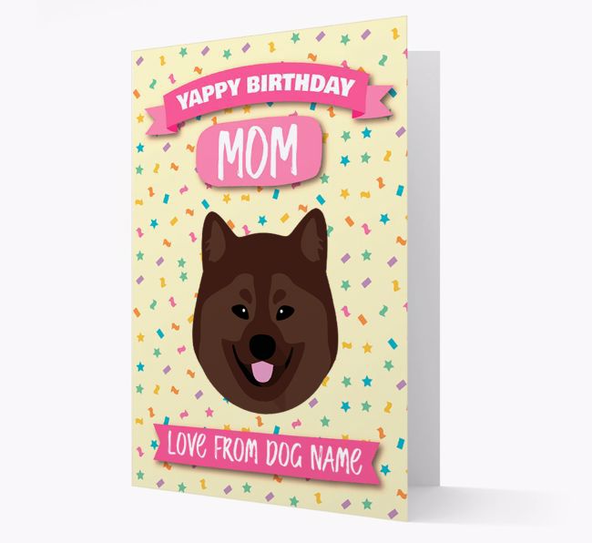 Personalized Card 'Yappy Birthday Mom' with {breedCommonName} Icon